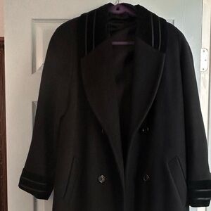 Vintage Alorna Elegant Black Double-Breasted Coat